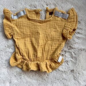 7‎ For All Mankind Muslin Gauze Mustard Top 18 months